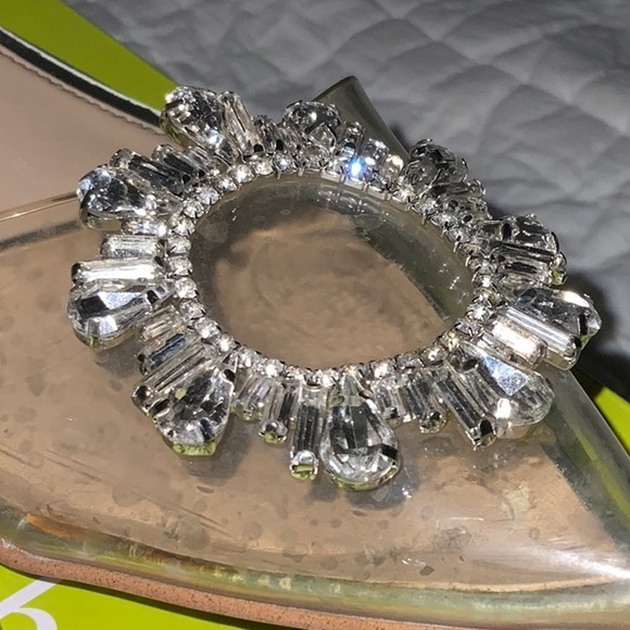 Gianni Bini Vailie Ankle Strap Pointy Flat SZ 8 in Clear PVC - Picture 6 of 16